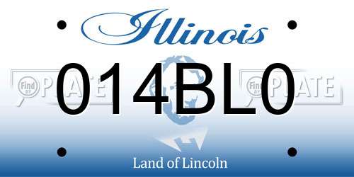 014BL0 Illinois License Plate