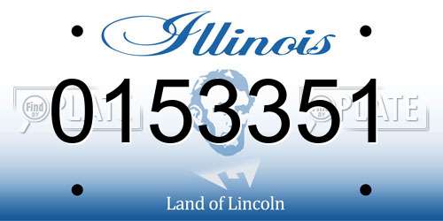0153351 Illinois License Plate