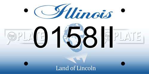 0158II Illinois License Plate