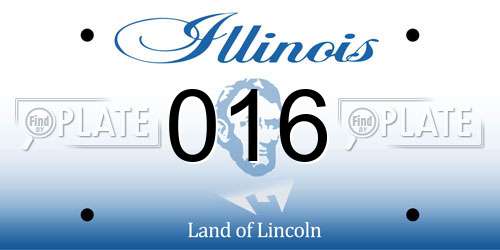 016 Illinois License Plate