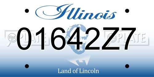 01642Z7 Illinois License Plate