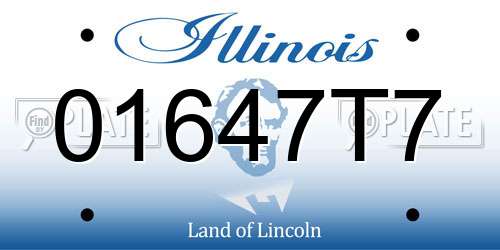 01647T7 Illinois License Plate
