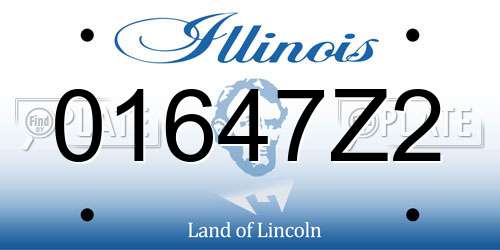 01647Z2 Illinois License Plate