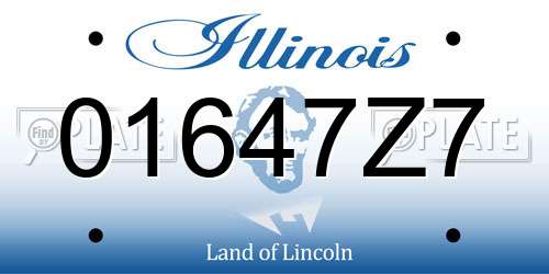01647Z7 Illinois License Plate