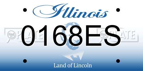 0168ES Illinois License Plate
