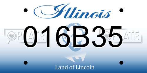 016B35 Illinois License Plate