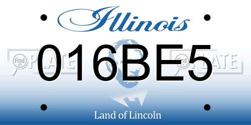 016BE5 Illinois License Plate