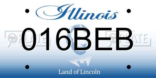 016BEB Illinois License Plate