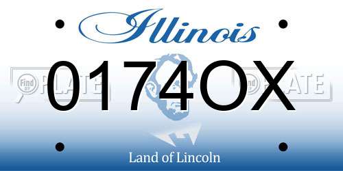 0174OX Illinois License Plate