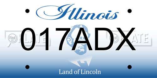 017ADX Illinois License Plate