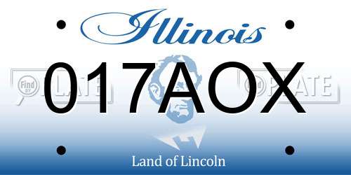 017AOX Illinois License Plate
