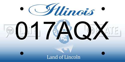 017AQX Illinois License Plate