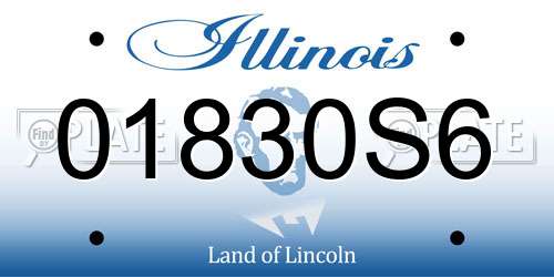 01830S6 Illinois License Plate