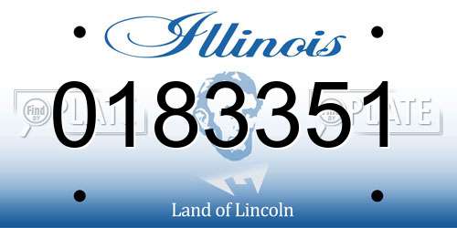 0183351 Illinois License Plate