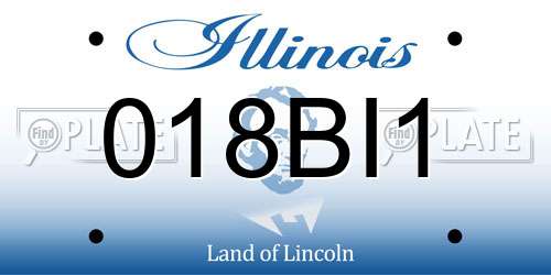 018BI1 Illinois License Plate