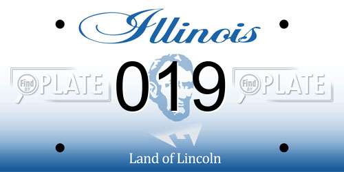 019 Illinois License Plate