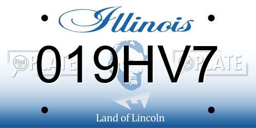 019HV7 Illinois License Plate