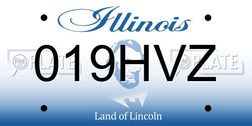 019HVZ Illinois License Plate