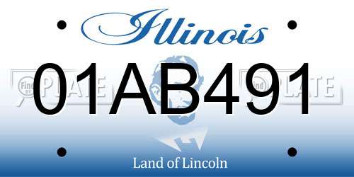 01AB491 Illinois License Plate