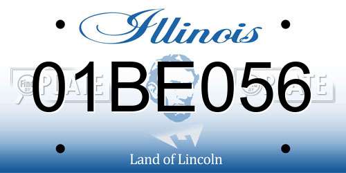 01BE056 Illinois License Plate