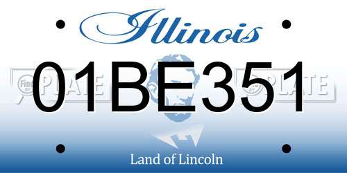 01BE351 Illinois License Plate