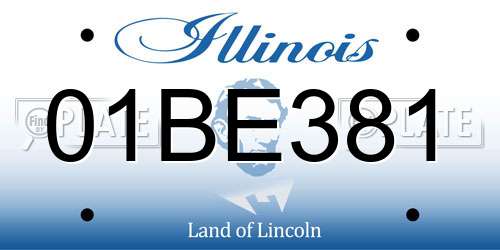 01BE381 Illinois License Plate