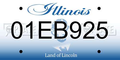 01EB925 Illinois License Plate