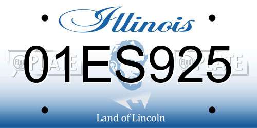 01ES925 Illinois License Plate