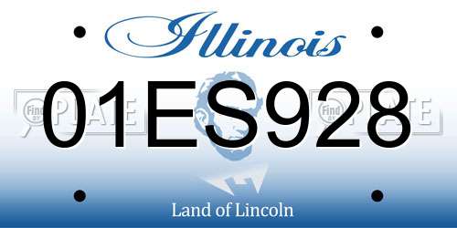 01ES928 Illinois License Plate