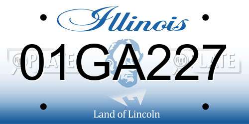 01GA227 Illinois License Plate