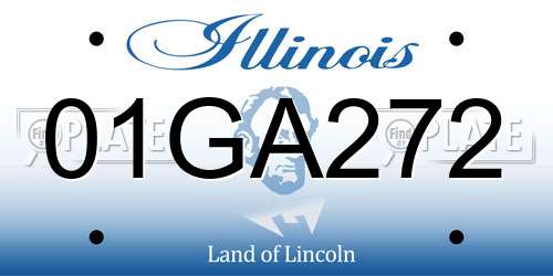 01GA272 Illinois License Plate