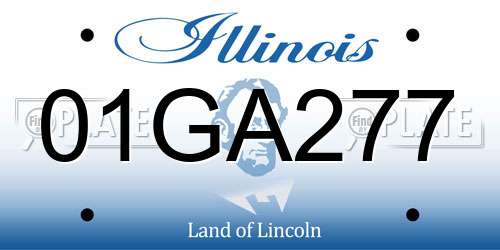 01GA277 Illinois License Plate