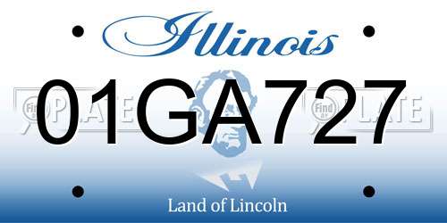 01GA727 Illinois License Plate