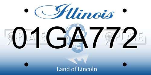 01GA772 Illinois License Plate