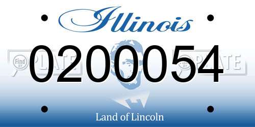 0200054 Illinois License Plate