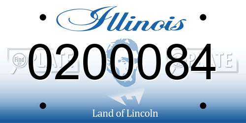 0200084 Illinois License Plate