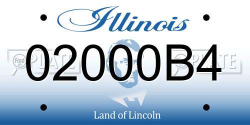 02000B4 Illinois License Plate