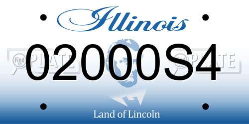 02000S4 Illinois License Plate