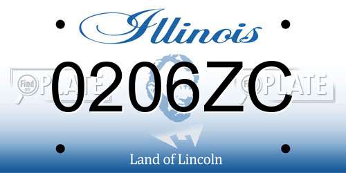 0206ZC Illinois License Plate