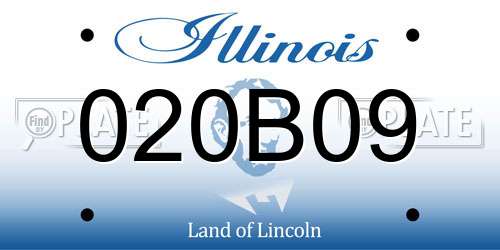 020B09 Illinois License Plate