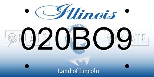 020BO9 Illinois License Plate