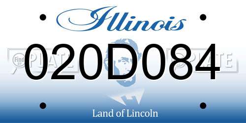 020D084 Illinois License Plate