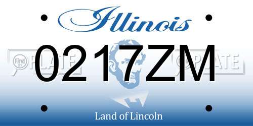 0217ZM Illinois License Plate