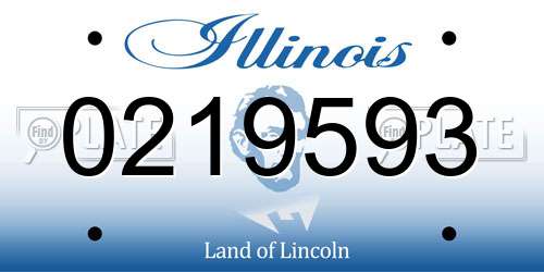 0219593 Illinois License Plate