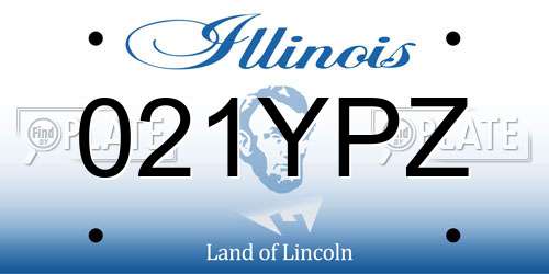 021YPZ Illinois License Plate