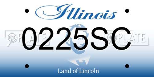 0225SC Illinois License Plate