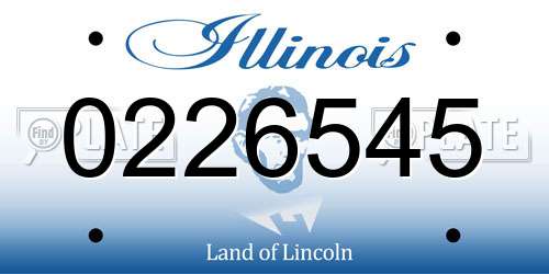0226545 Illinois License Plate