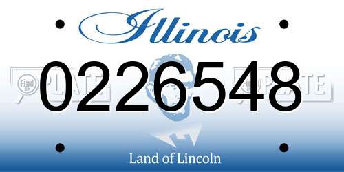 0226548 Illinois License Plate