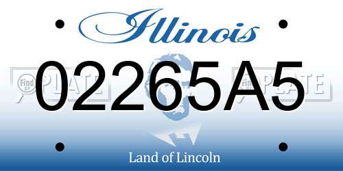 02265A5 Illinois License Plate