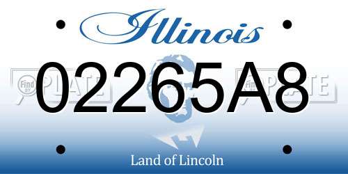 02265A8 Illinois License Plate